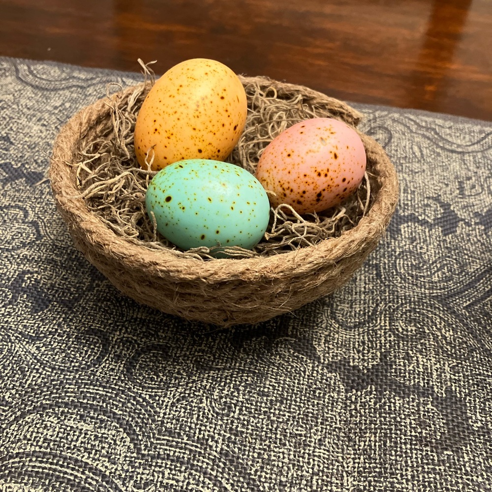 Set of 2 handmade bird nest decorations